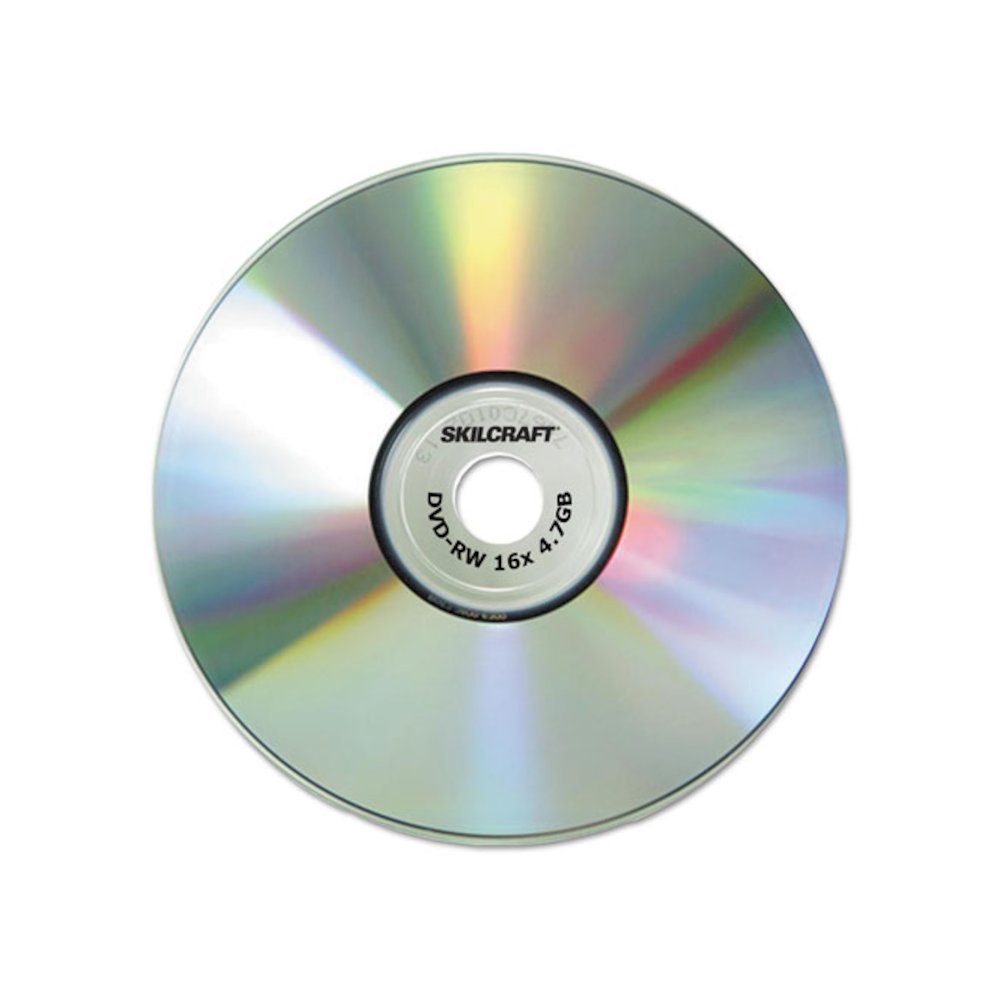 7045015155371, SKILCRAFT Branded Attribute Media Disks, DVD-RW, 4.7 GB, 4x, Jewel Case, Silver, 5/Pack. Picture 1