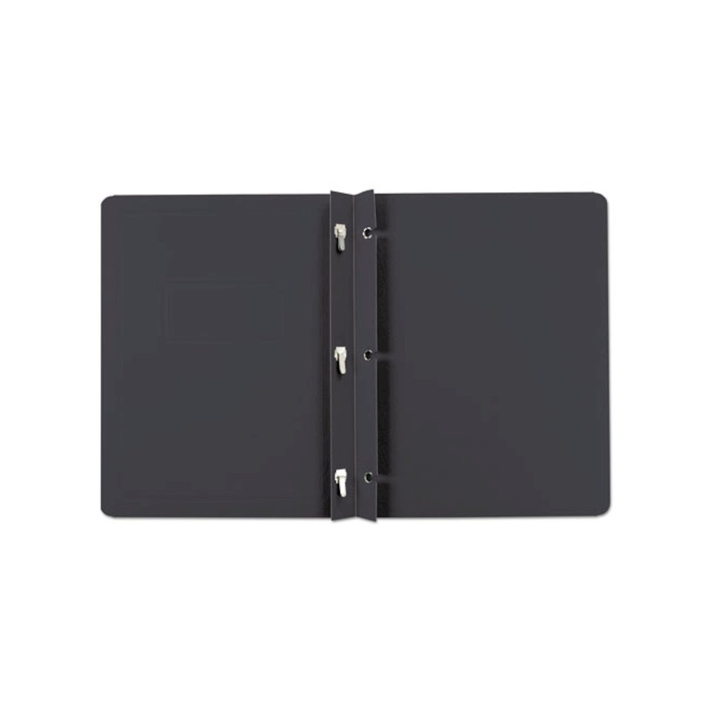 Title Panel and Border Front Report Cover, Three-Prong Fastener, 0.5" Capacity, 8.5 x 11, Black/Black, 25/Box. Picture 2