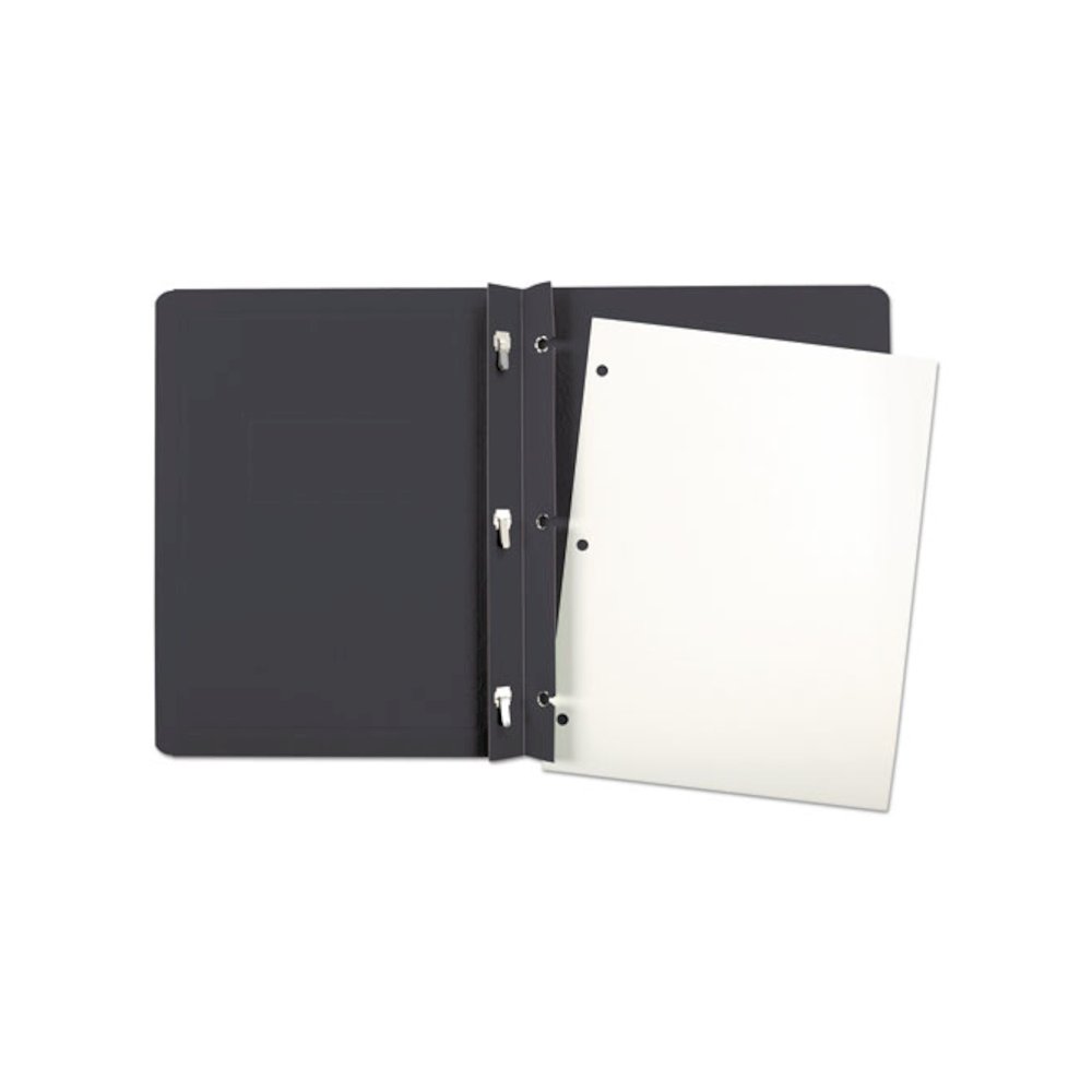 Title Panel and Border Front Report Cover, Three-Prong Fastener, 0.5" Capacity, 8.5 x 11, Black/Black, 25/Box. Picture 3