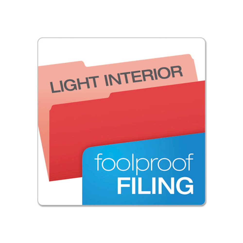 Colored File Folders, 1/3-Cut Tabs: Assorted, Legal Size, Red/Light Red, 100/Box. Picture 3