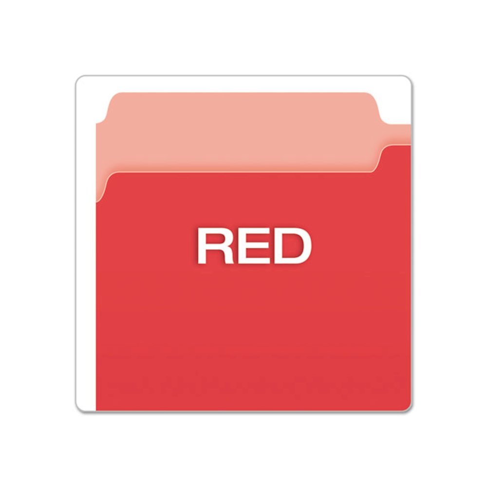 Colored File Folders, 1/3-Cut Tabs: Assorted, Legal Size, Red/Light Red, 100/Box. Picture 4