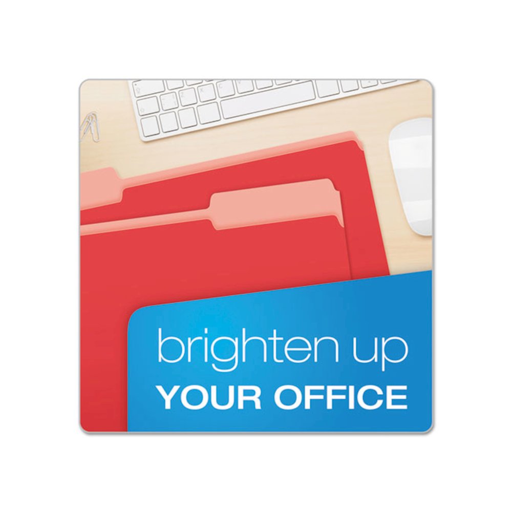 Colored File Folders, 1/3-Cut Tabs: Assorted, Legal Size, Red/Light Red, 100/Box. Picture 6