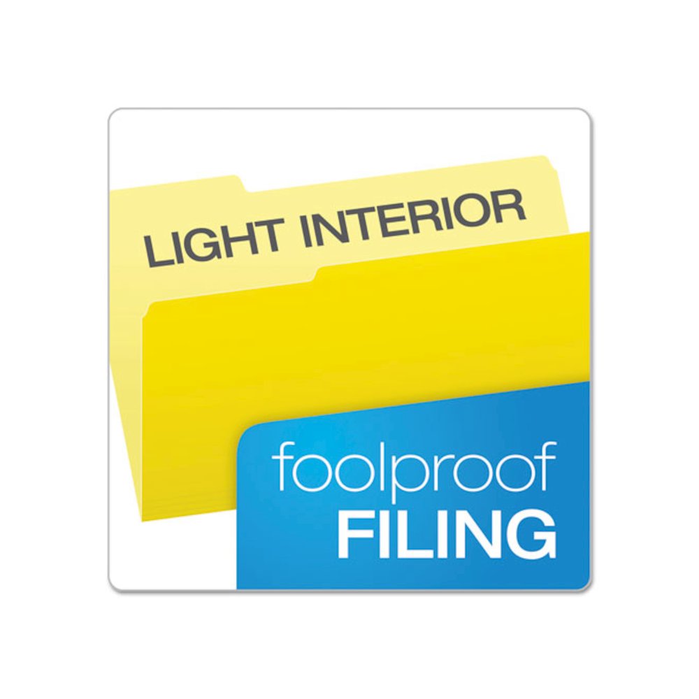 Colored File Folders, 1/3-Cut Tabs: Assorted, Legal Size, Yellow/Light Yellow, 100/Box. Picture 3