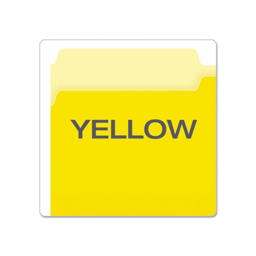 Colored File Folders, 1/3-Cut Tabs: Assorted, Legal Size, Yellow/Light Yellow, 100/Box. Picture 4