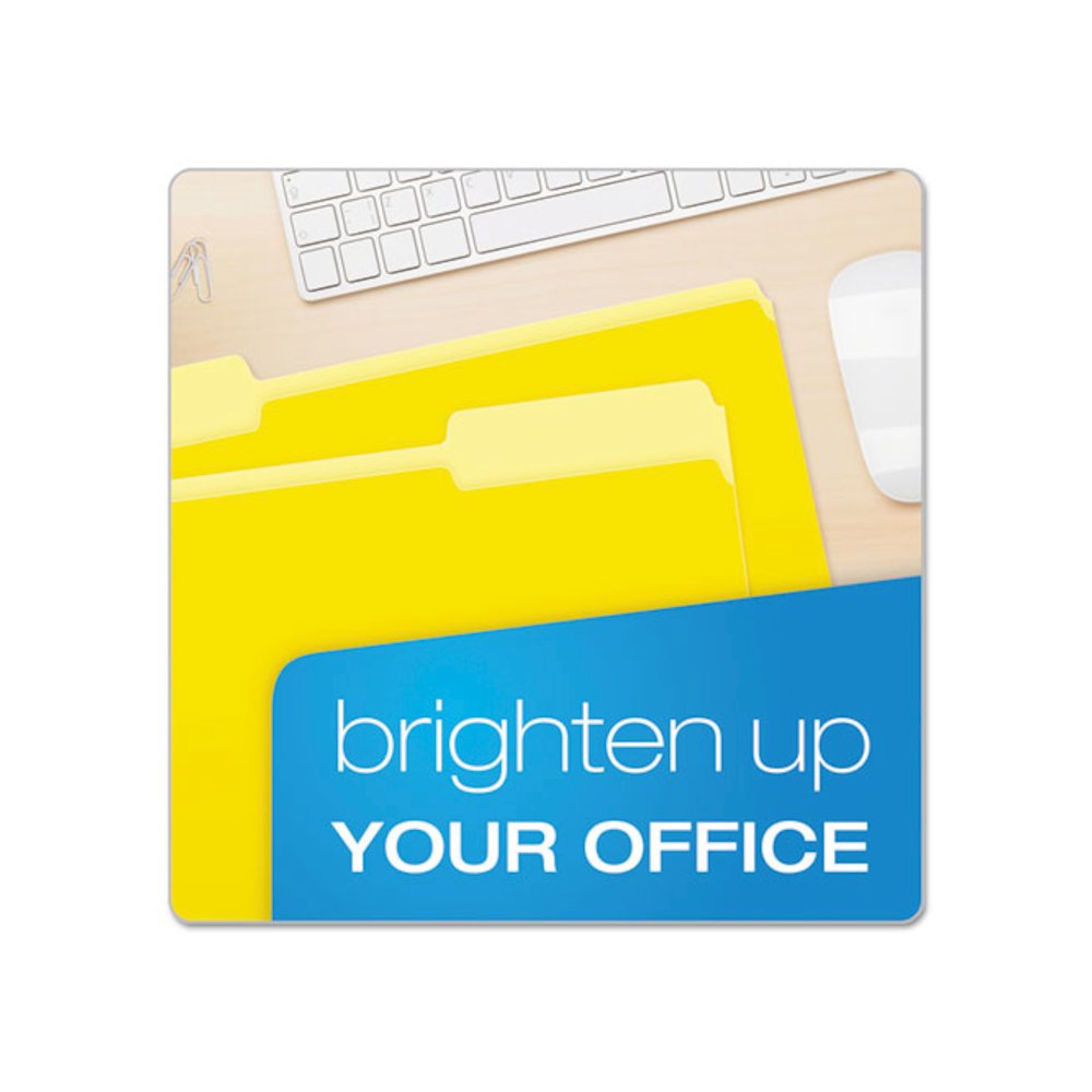 Colored File Folders, 1/3-Cut Tabs: Assorted, Legal Size, Yellow/Light Yellow, 100/Box. Picture 6