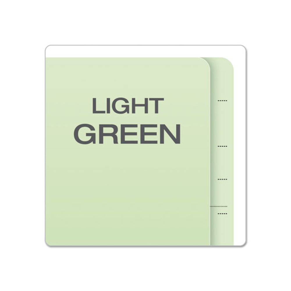 End Tab Classification Folders, Straight Tab, Expands 2", 1 Divider, 4 Fasteners, Legal Size, Pale Green, 10/Box. Picture 6