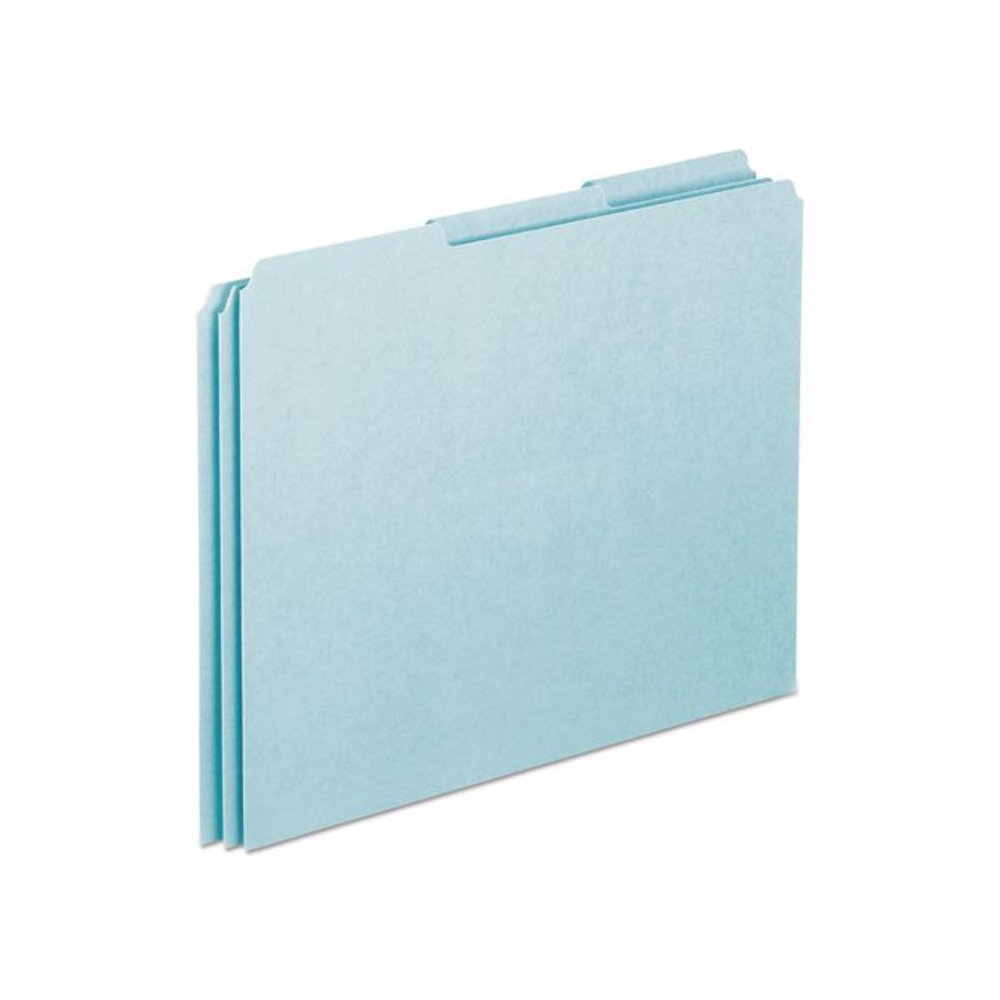 Blank Top Tab File Guides, 1/3-Cut Top Tab, Blank, 8.5 x 11, Blue, 100/Box. Picture 1
