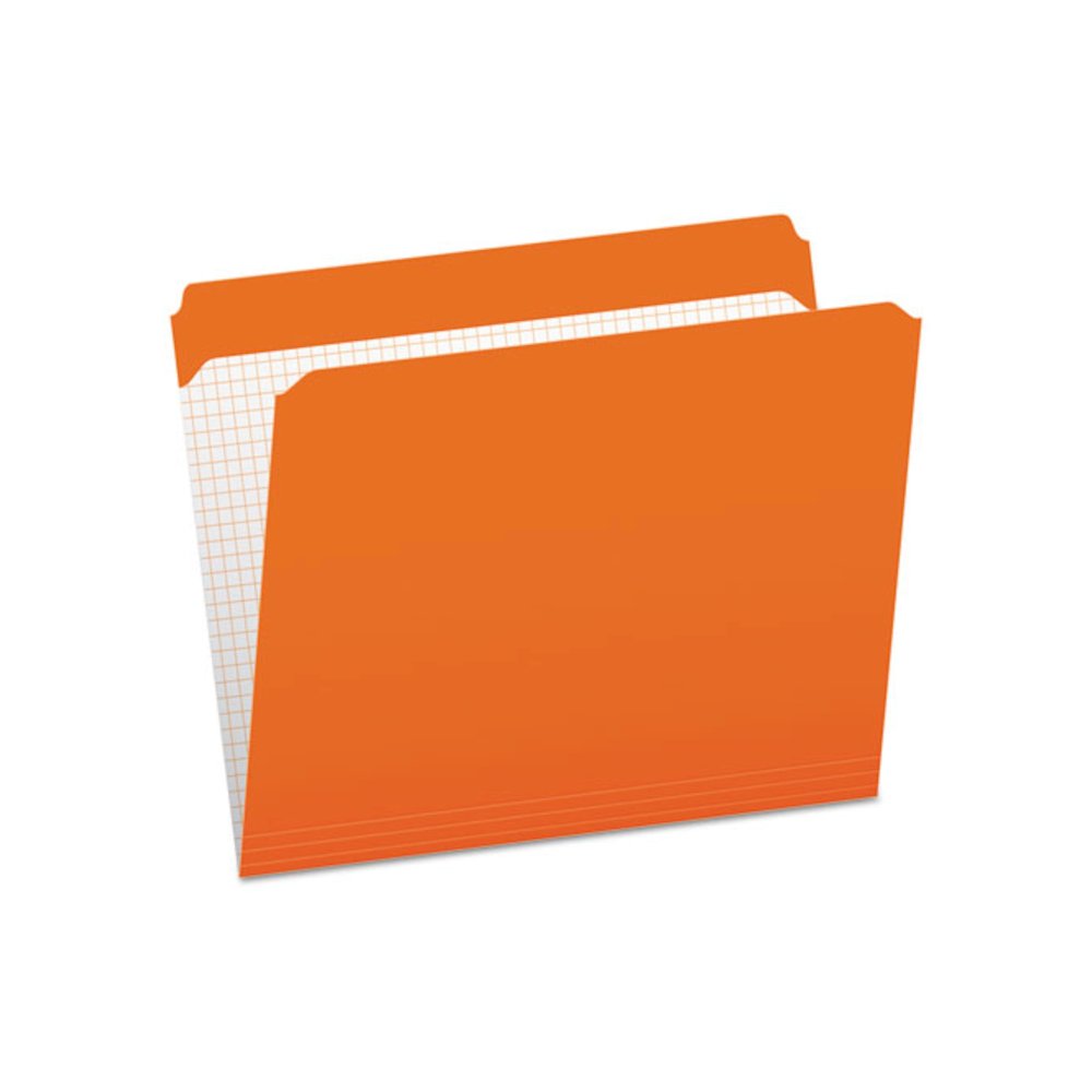 Double-Ply Reinforced Top Tab Colored File Folders, Straight Tabs, Letter Size, 0.75" Expansion, Orange, 100/Box. Picture 1