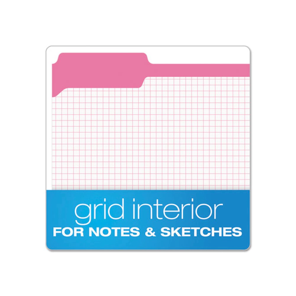 Double-Ply Reinforced Top Tab Colored File Folders, 1/3-Cut Tabs: Assorted, Letter Size, 0.75" Expansion, Pink, 100/Box. Picture 2