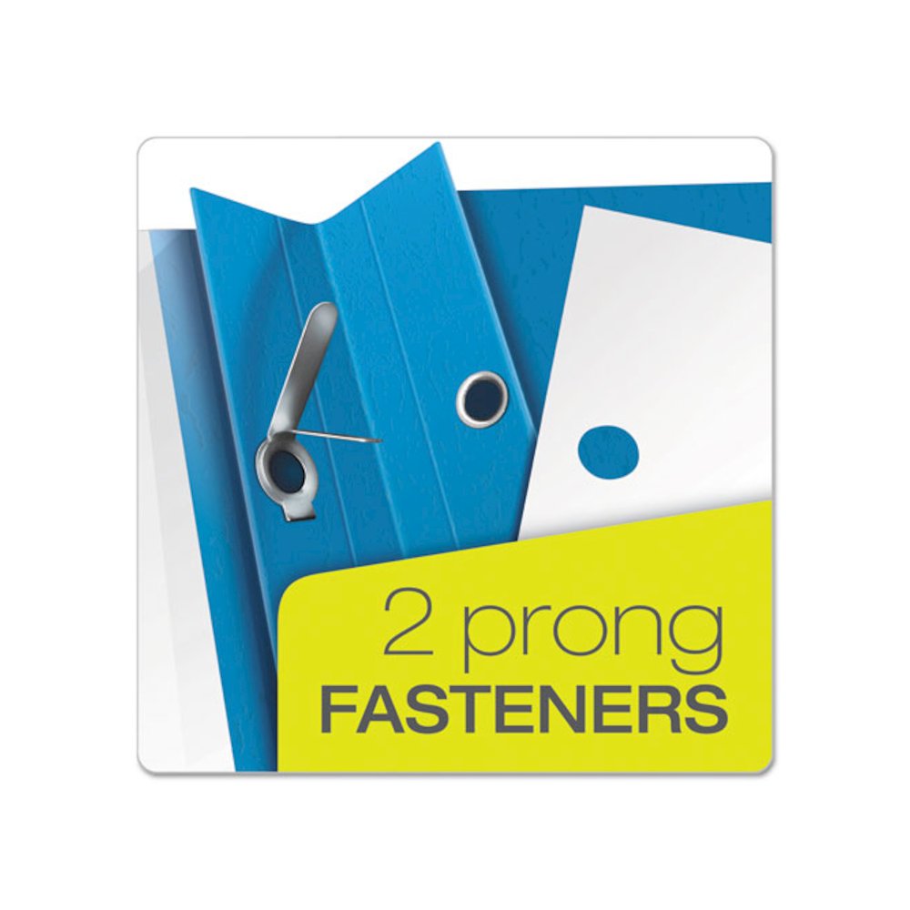 Clear Front Standard Grade Report Cover, Three-Prong Fastener, 0.5" Capacity, 8.5 x 11, Clear/Light Blue, 25/Box. Picture 4