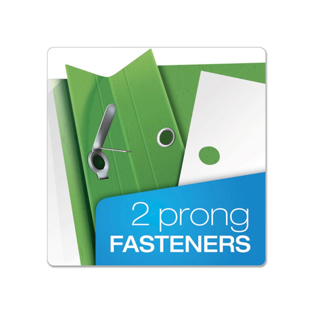 Clear Front Standard Grade Report Cover, Three-Prong Fastener, 0.5" Capacity, 8.5 x 11, Clear/Green, 25/Box. Picture 4