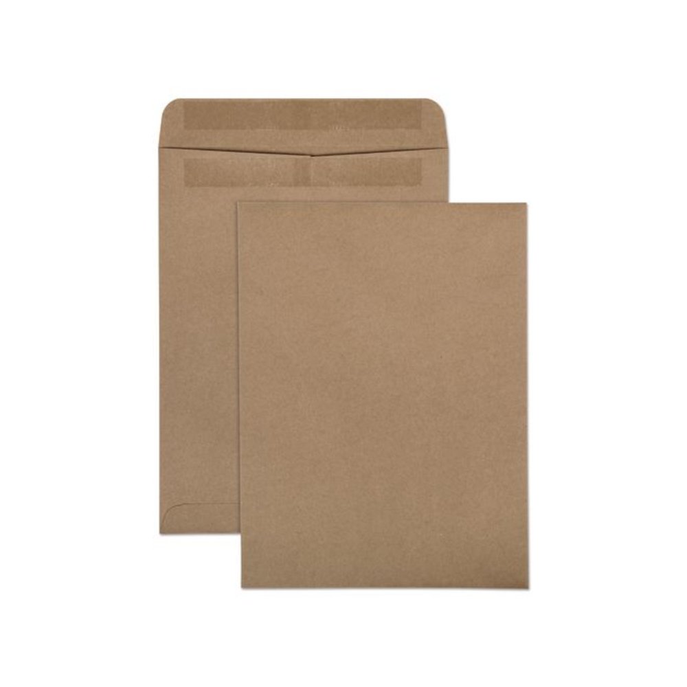 Recycled Brown Kraft Redi-Seal Envelope, #10 1/2, Cheese Blade Flap, Redi-Seal Adhesive Closure, 9 x 12, Brown Kraft, 100/Box. Picture 1