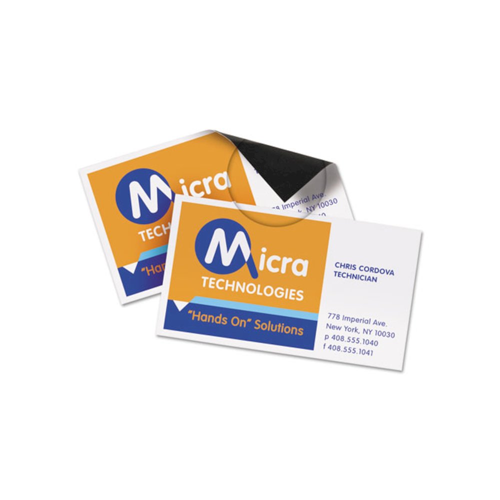 Magnetic Business Cards, Inkjet, 2 x 3.5, White, 10 Cards/Sheet, 3 Sheets/Pack. Picture 2