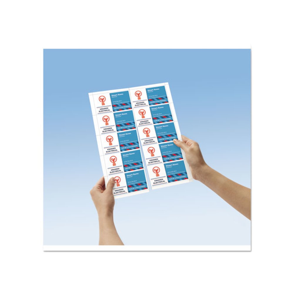 Magnetic Business Cards, Inkjet, 2 x 3.5, White, 10 Cards/Sheet, 3 Sheets/Pack. Picture 4