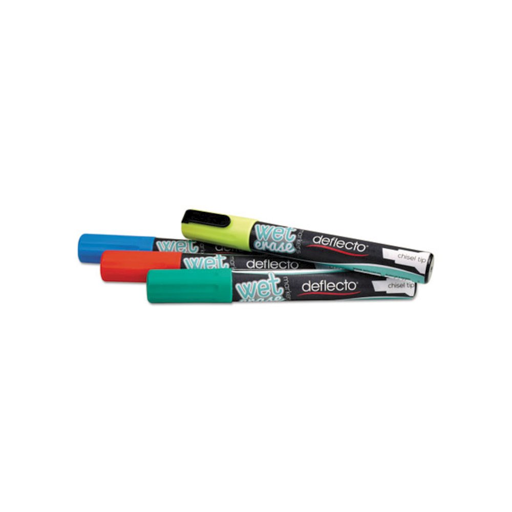 Wet Erase Markers, Medium Chisel Tip, Assorted Colors, 4/Pack. Picture 3