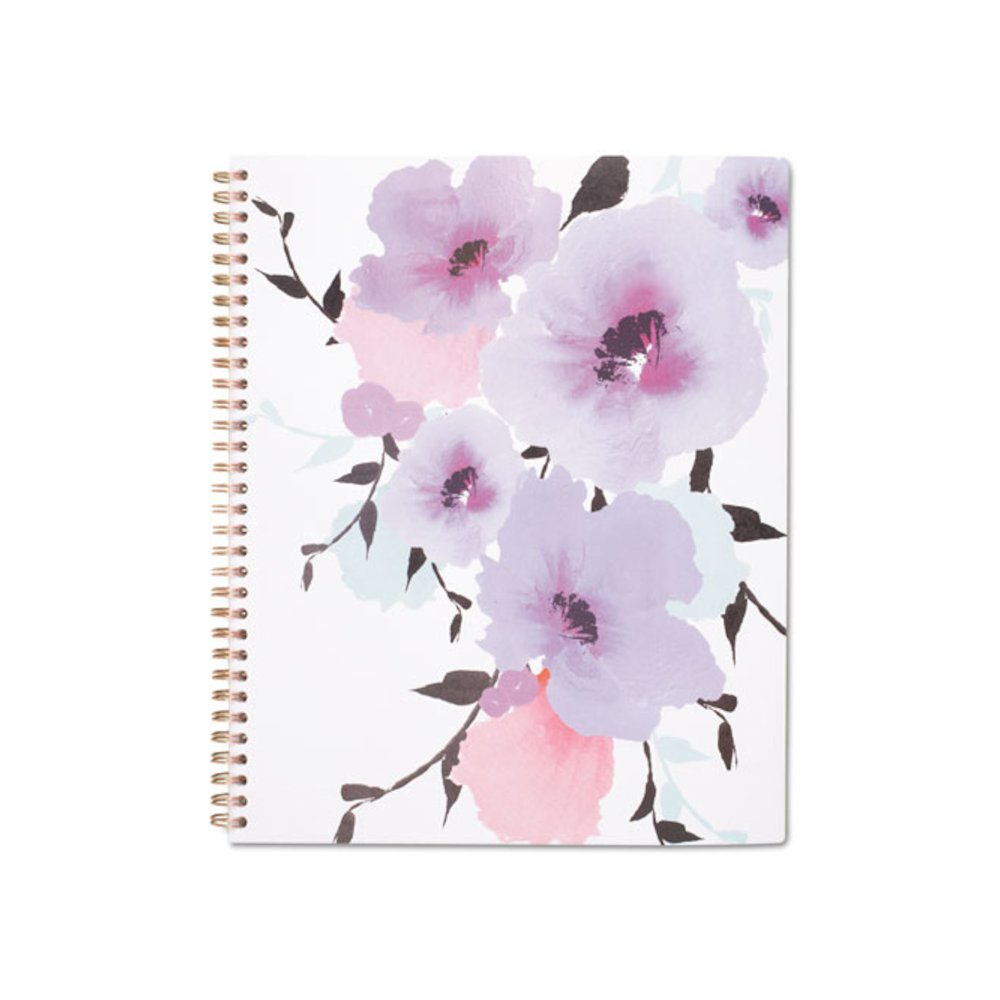 Mina Weekly/Monthly Planner, Floral Artwork, 11 x 8.5, White/Violet/Peach Cover, 12-Month (Jan to Dec): 2026. Picture 2