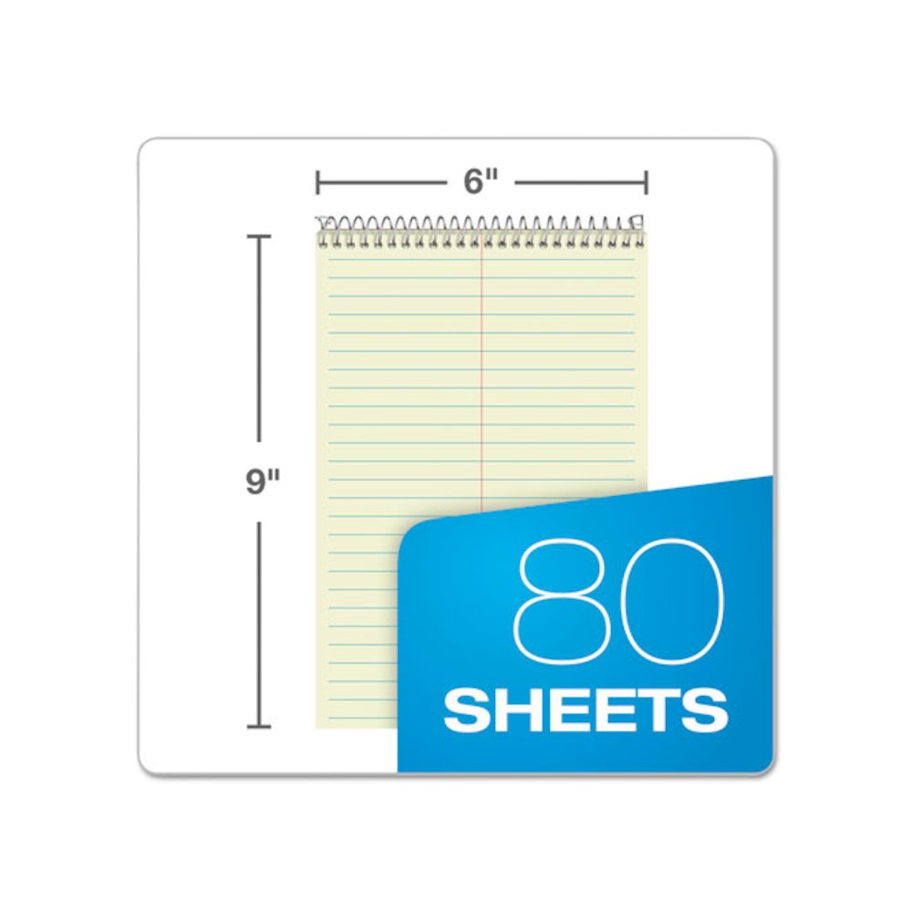 Steno Pads, Green Cover, Gregg Rule, (80) Green-Tint 6 x 9 Sheets, 6/Pack. Picture 2