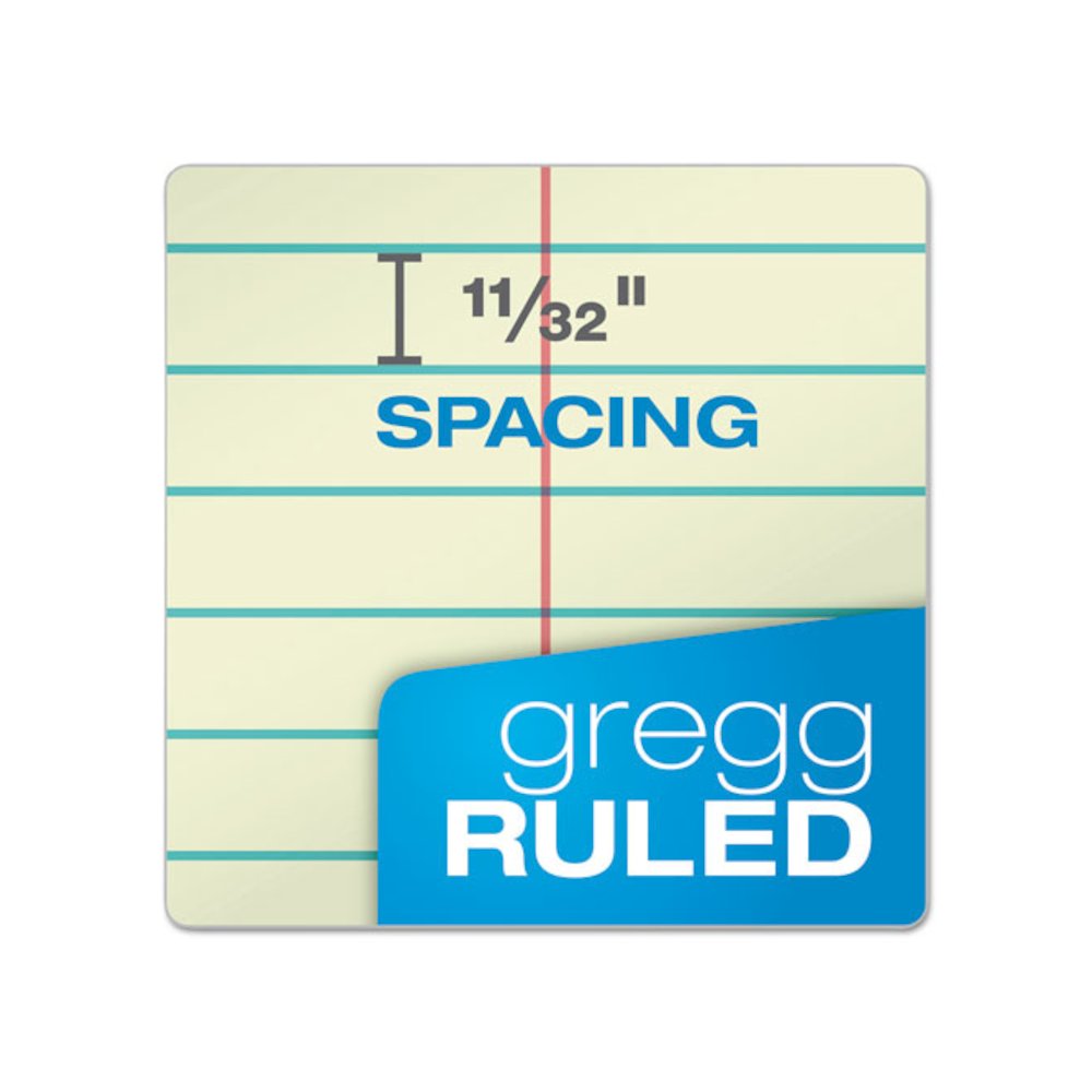 Steno Pads, Green Cover, Gregg Rule, (80) Green-Tint 6 x 9 Sheets, 6/Pack. Picture 3