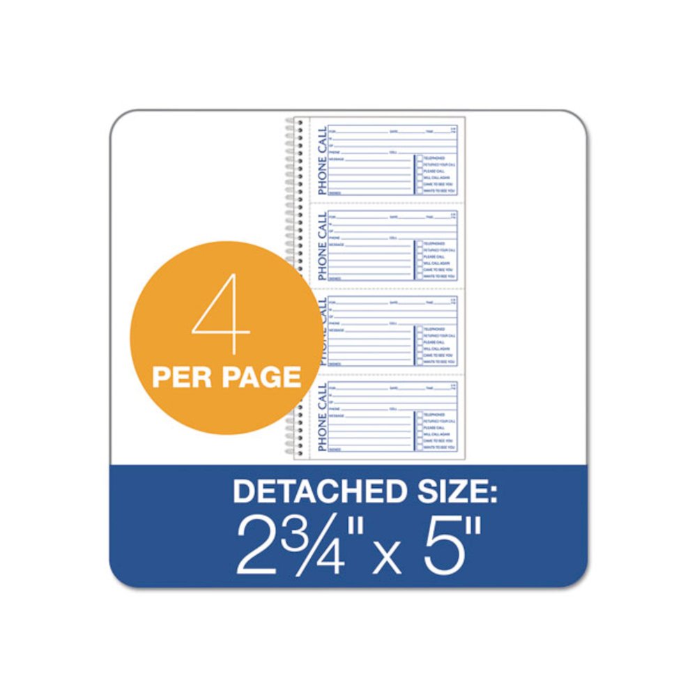 Second Nature Phone Call Book, Two-Part Carbonless, 5 x 2.75, 4 Forms/Sheet, 400 Forms Total. Picture 2