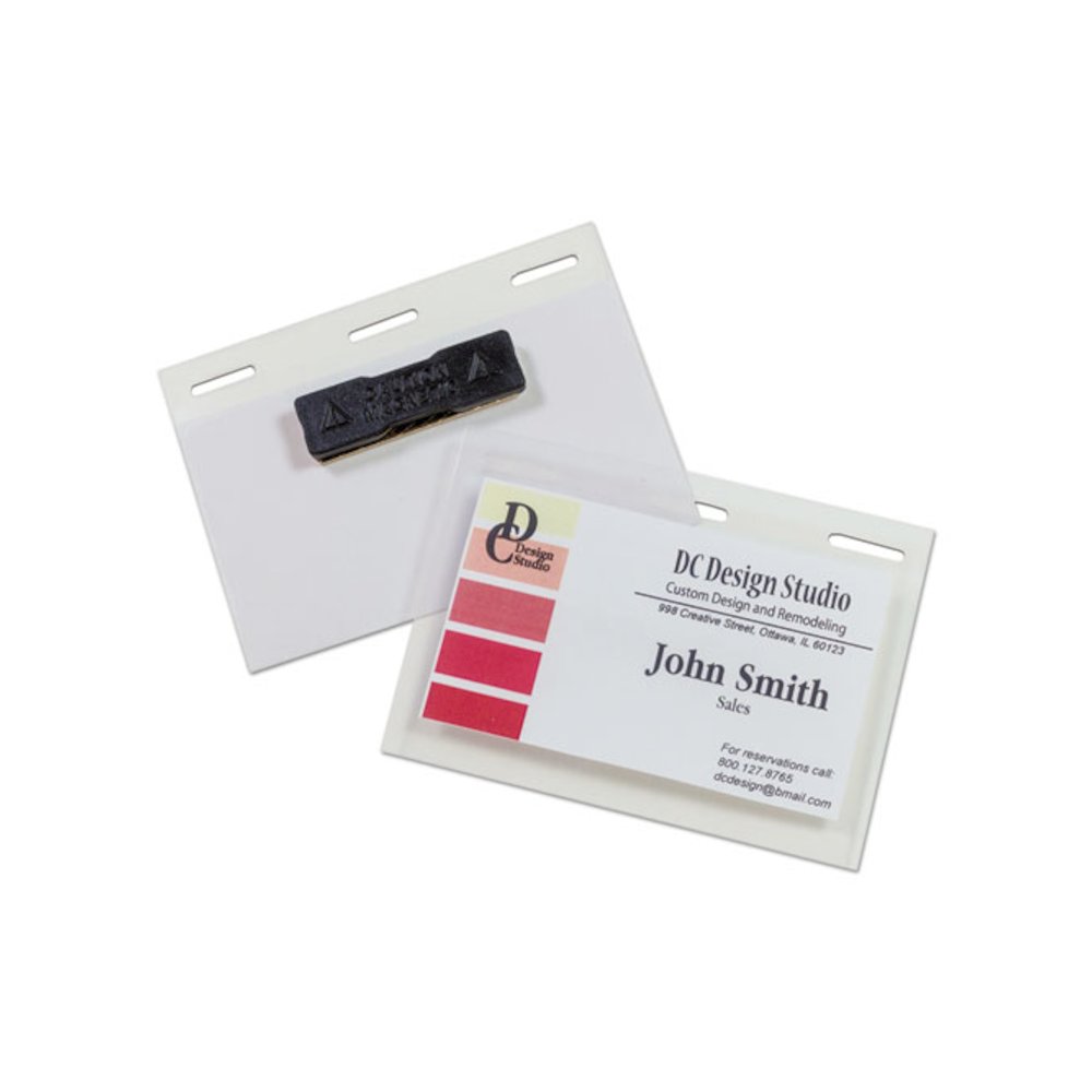 Self-Laminating Magnetic Style Name Badge Holder Kit, 2" x 3", Clear, 20/Box. Picture 1