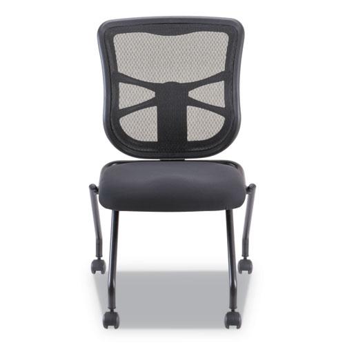 Alera Elusion Mesh Nesting Chairs, Supports Up to 275 lb, 18.1" Seat Height, Black Seat, Black Back, Black Base, 2/Carton. Picture 2