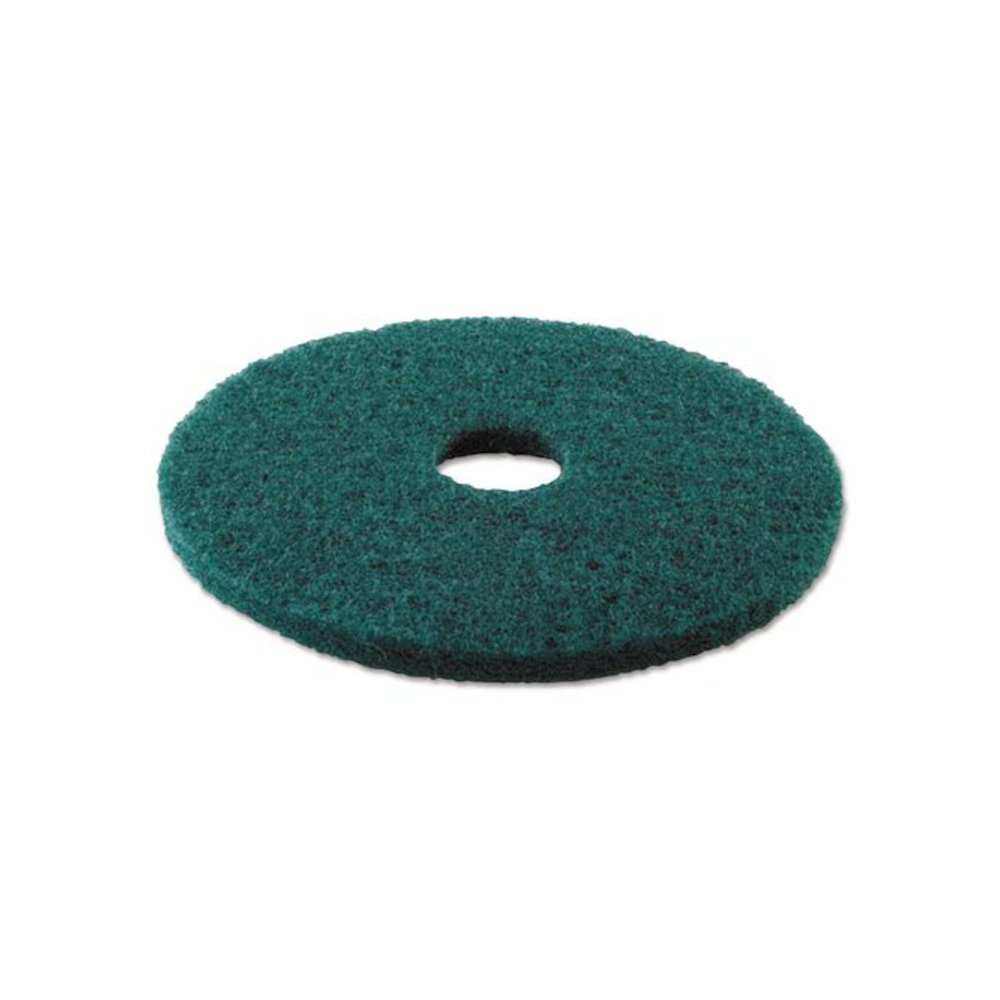 Heavy-Duty Scrubbing Floor Pads, 13" Diameter, Green, 5/Carton. Picture 2