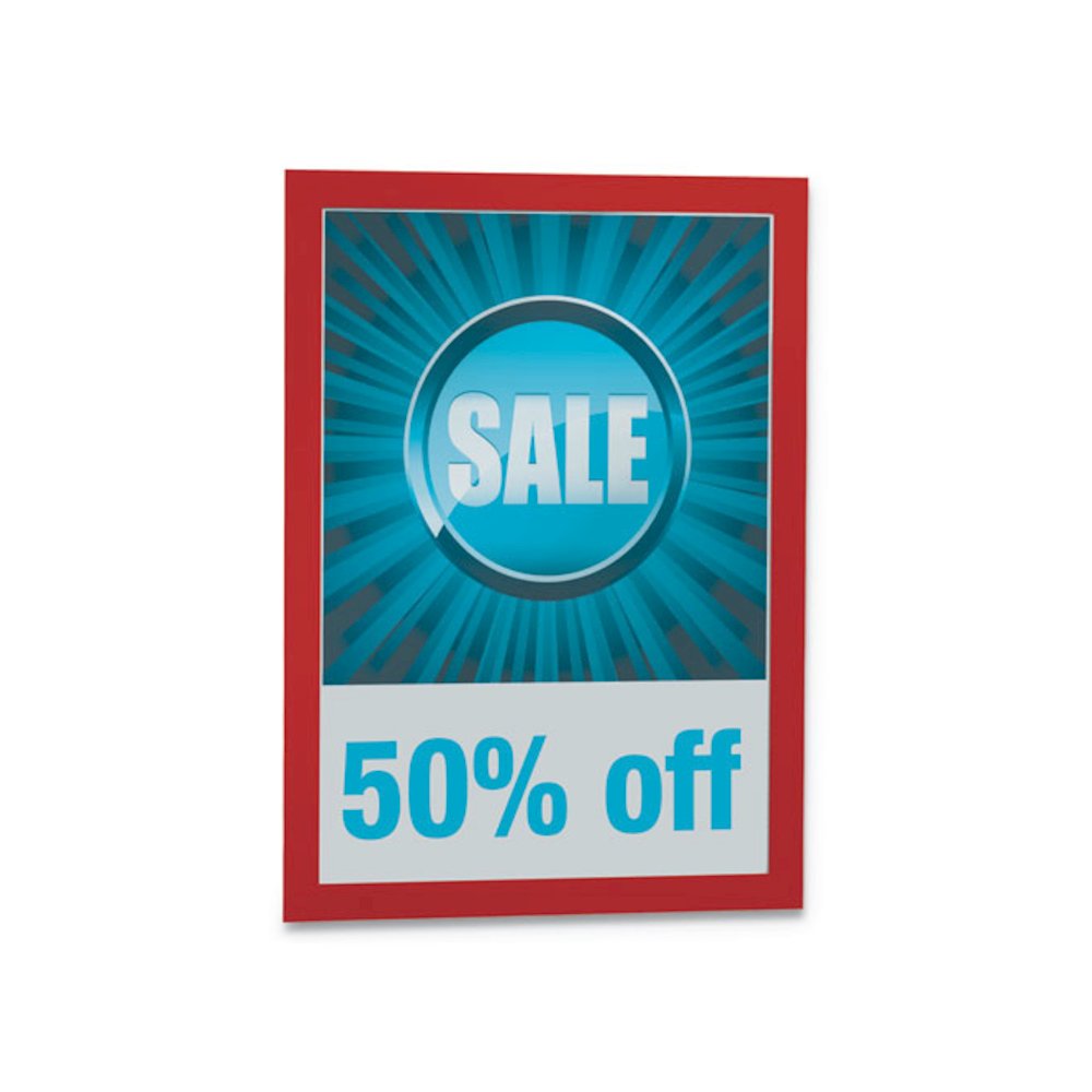 DURAFRAME Sign Holder, 8.5 x 11, Red Frame, 2/Pack. Picture 4