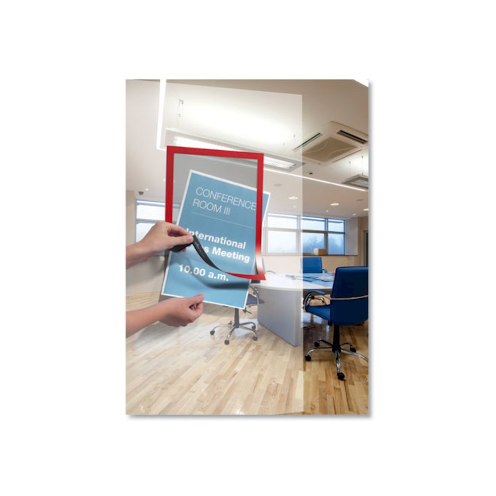 DURAFRAME Sign Holder, 8.5 x 11, Red Frame, 2/Pack. Picture 10