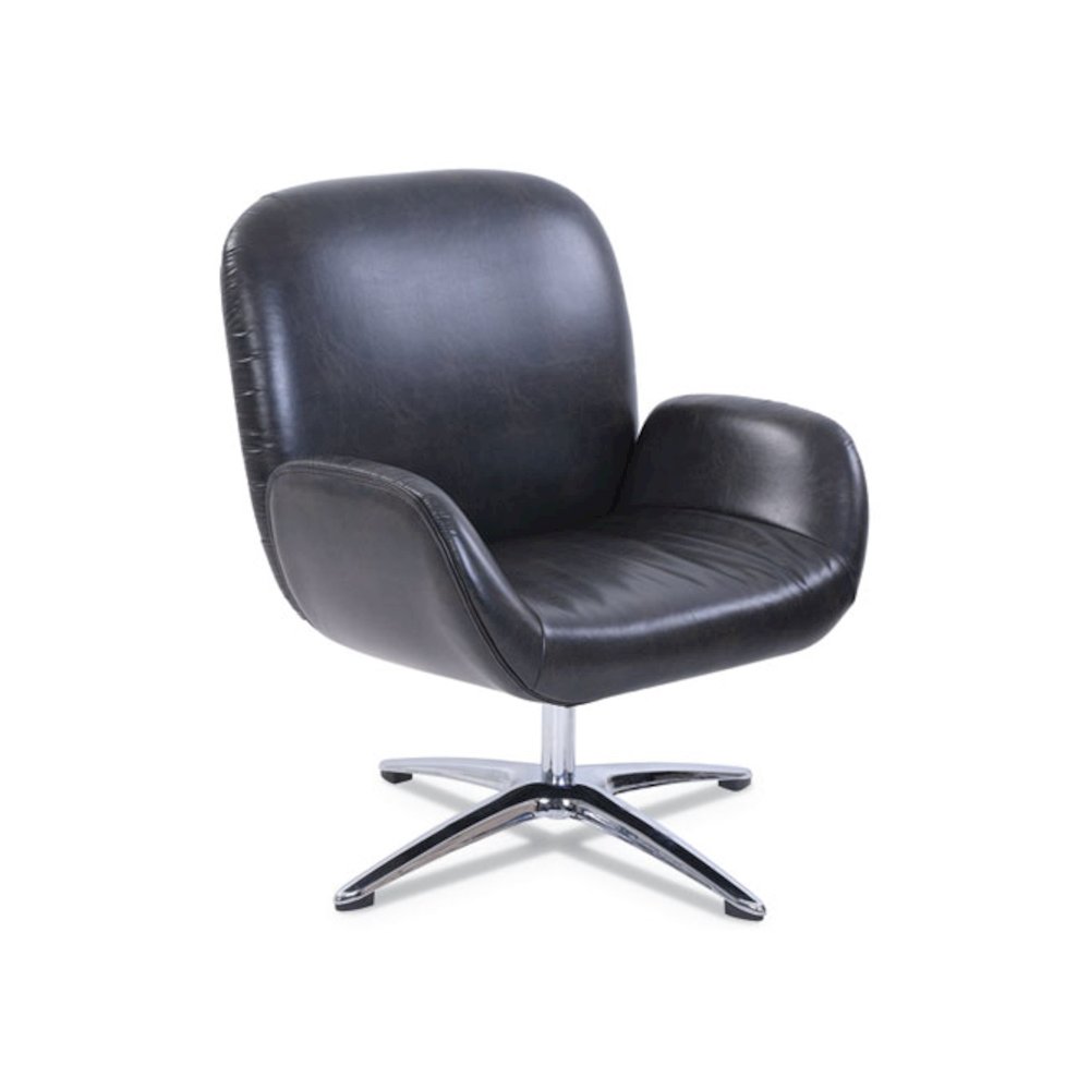 Tavern Collection Lounge Chair, 31.25" x 29.25" x 37.25", Distressed Brown Seat, Distressed Brown Back, Chrome/Silver Base. Picture 1
