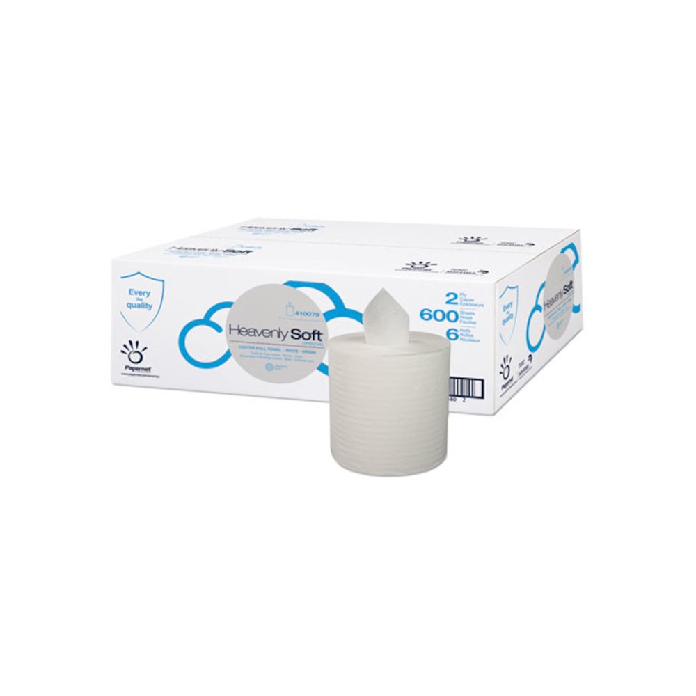 Heavenly Soft Special Center Pull Towel, 2-Ply, 7.6 x 9, White, 600 Sheets/Roll, 6 Rolls/Carton. Picture 1