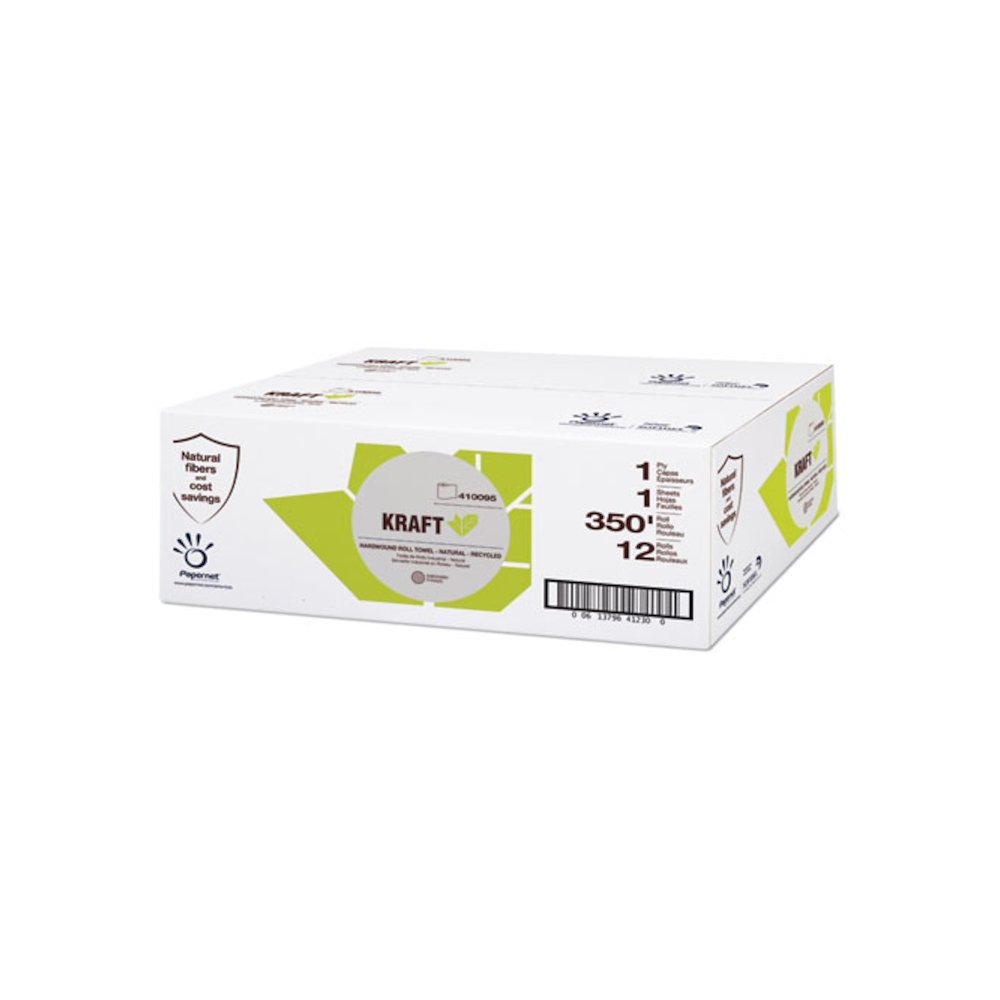 Kraft Tech Hardwound Paper Towel, Kraft, 1-Ply, 5.5 x 5.5, Brown, 350 ft/Roll, 12 Rolls/Carton. Picture 1