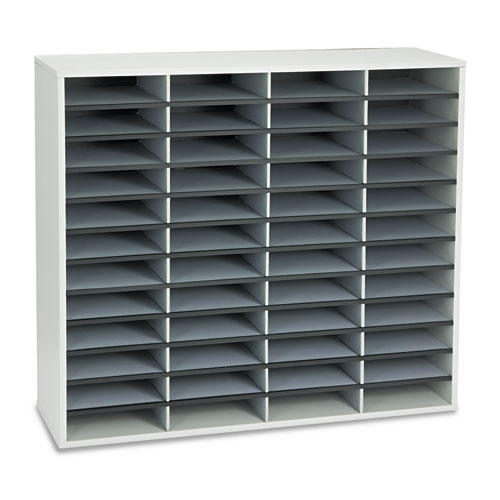 Literature Organizer, 48 Letter Compartments, 38.25 x 11.88 x 34.69, Dove Gray. Picture 1