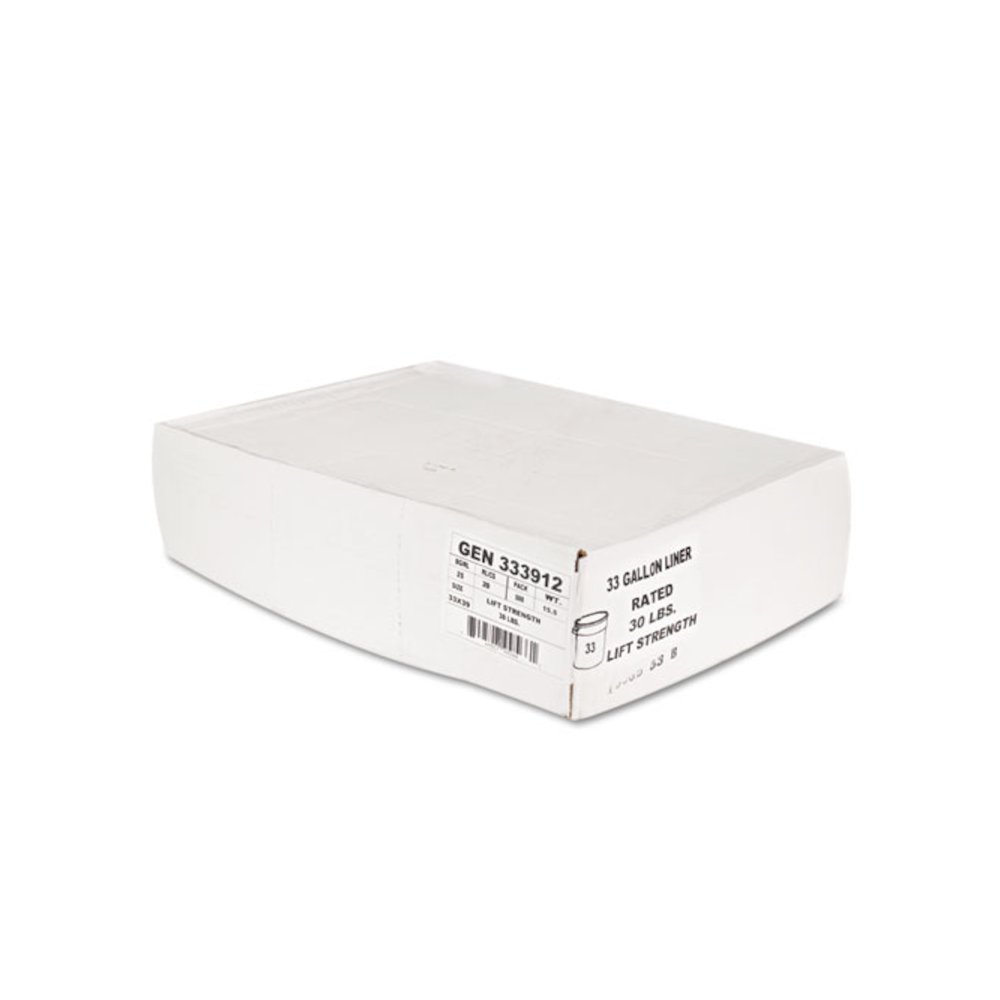 High-Density Can Liners, 33 gal, 9 mic, 33" x 39", Natural, Perforated Roll, 25 Bags/Roll, 20 Rolls/Carton. Picture 7
