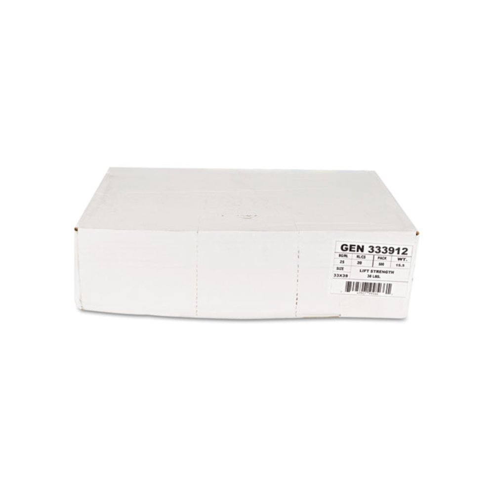 High-Density Can Liners, 33 gal, 9 mic, 33" x 39", Natural, Perforated Roll, 25 Bags/Roll, 20 Rolls/Carton. Picture 6