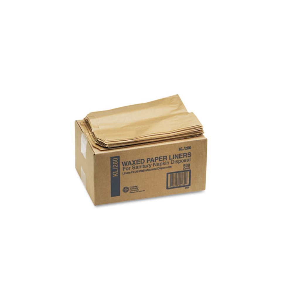 Napkin Receptacle Liners, 7.5" x 3" x 10.5", Brown, 500/Carton. Picture 3