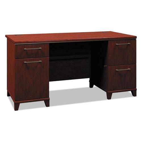 Enterprise Collection Double Pedestal Desk, 60" x 28.63" x 29.75", Harvest Cherry, (Box 2 of 2). Picture 1