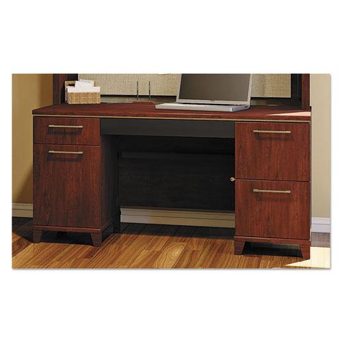 Enterprise Collection Double Pedestal Desk, 60" x 28.63" x 29.75", Harvest Cherry, (Box 2 of 2). Picture 4