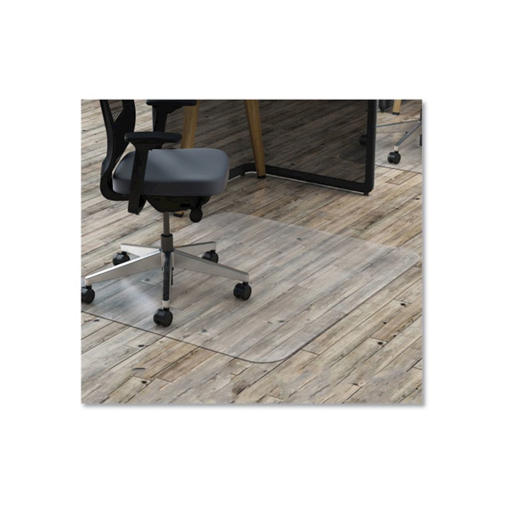 EconoMat Non-Studded All Day Use Chair Mat for Hard Floors, Rectangular, 45" x 53", Clear, Ships Rolled. Picture 1