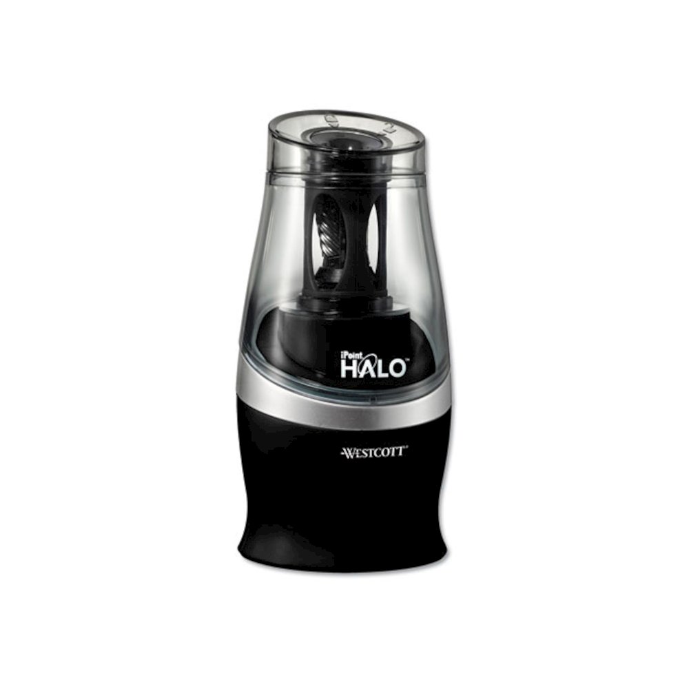 Halo Colored Pencil Non-Stick Electric Sharpener, AC-Powered, 3.5 x 6.75, Black/Silver. Picture 2