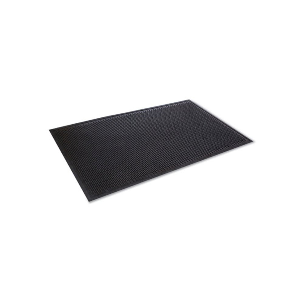 Crown-Tred Indoor/Outdoor Scraper Mat, Black Loop-Twist Ribbed Rubber Surface, 35.5" x 59.5". Picture 1