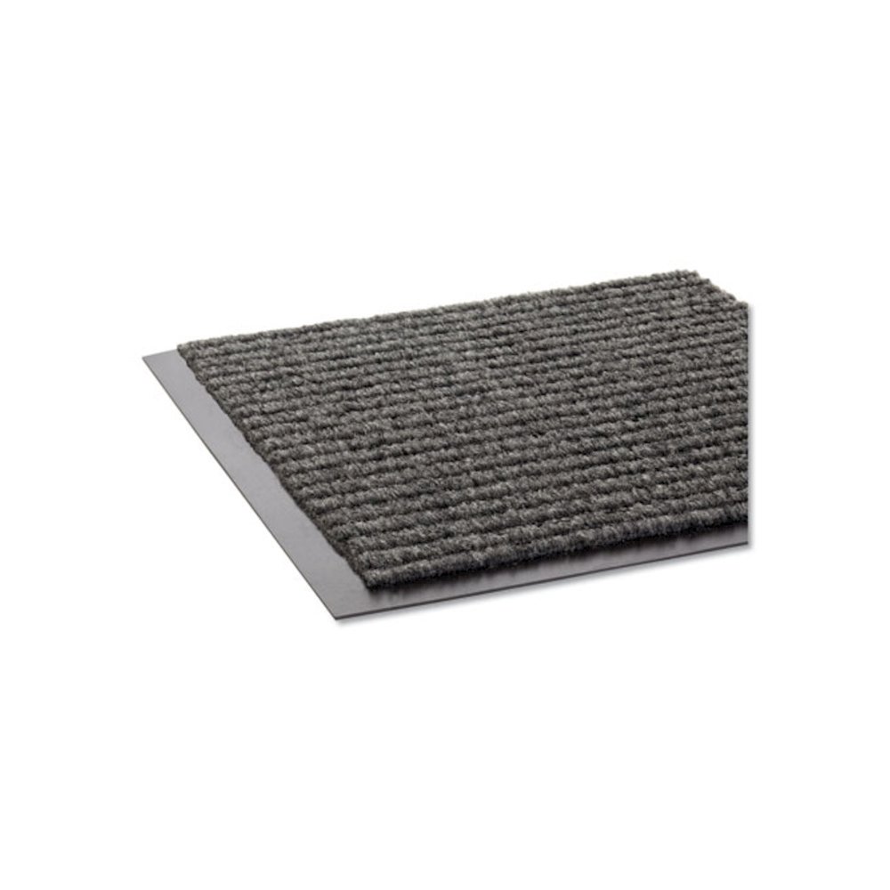 Needle-Rib Wiper/Scraper Mat, Rectangular, Gray Ribbed Surface, 48" x 72". Picture 1