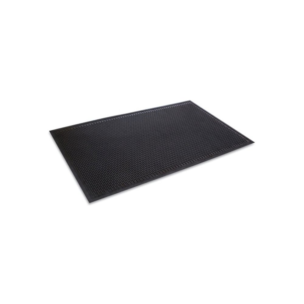 Crown-Tred Indoor/Outdoor Scraper Mat, Black Loop-Twist Ribbed Rubber Surface, 43.75" x 66.75". Picture 1