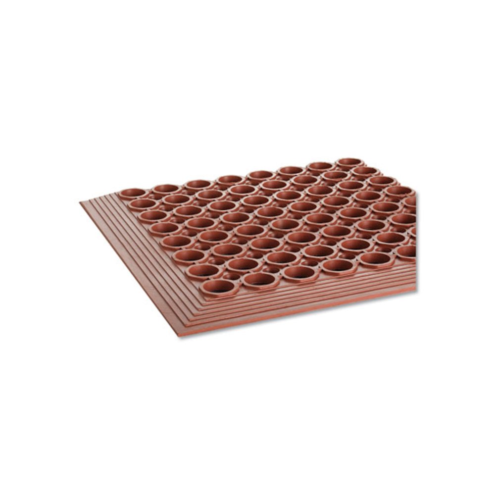 Grease-Resistant Safewalk-Light Wet/Oily Floor Anti-Fatigue Drainage Mat, 0.5" Thick, 36 x 60, Terra Cotta Perforated Surface. Picture 2