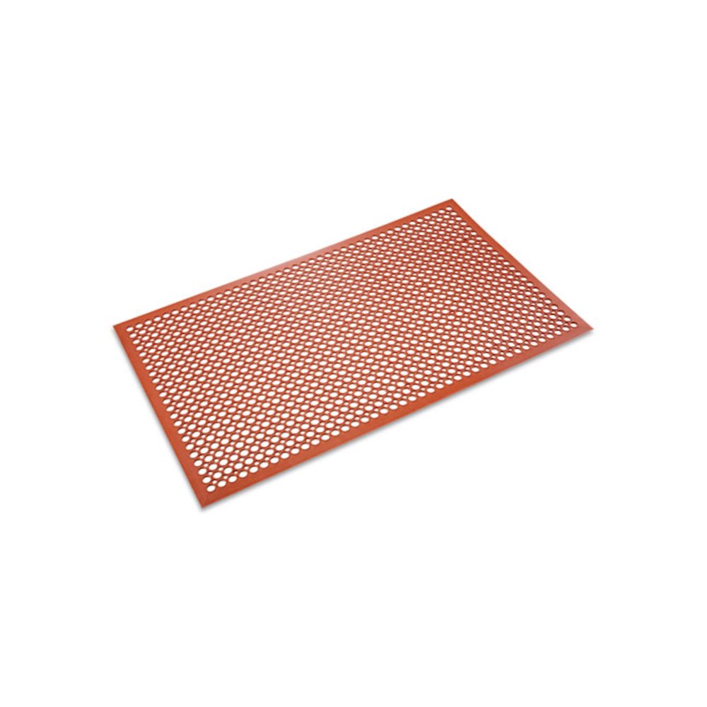 Grease-Resistant Safewalk-Light Wet/Oily Floor Anti-Fatigue Drainage Mat, 0.5" Thick, 36 x 60, Terra Cotta Perforated Surface. Picture 1