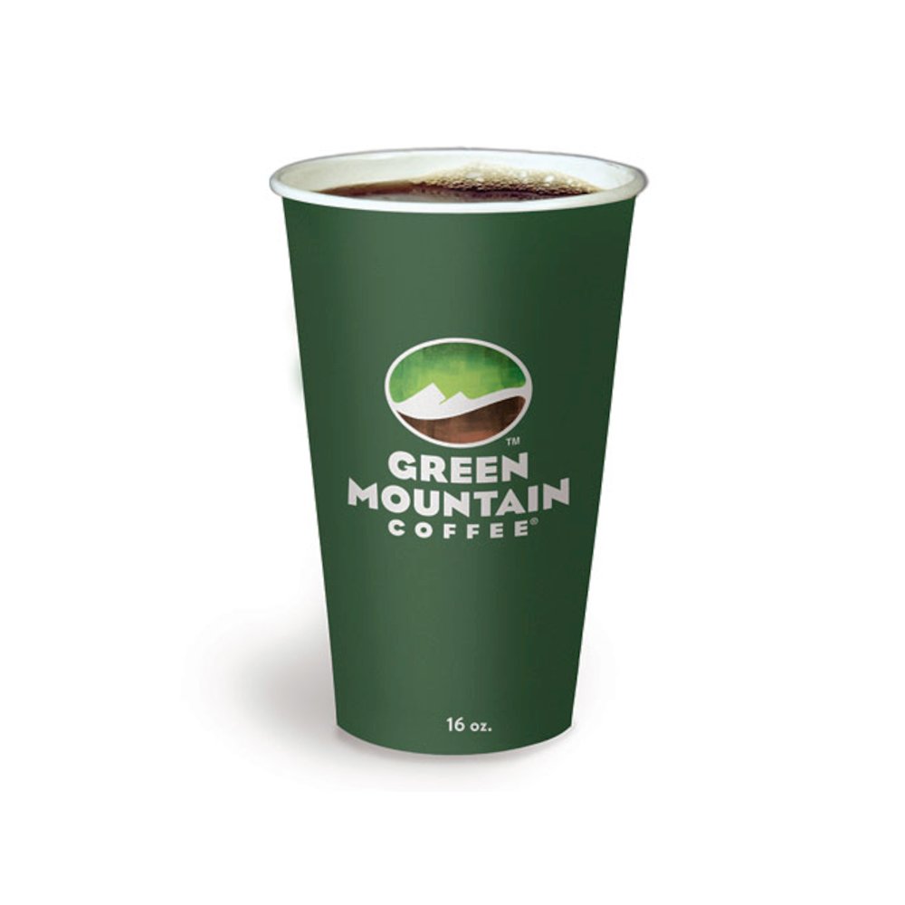 Paper Hot Cups, 16 oz, Green Mountain Design, 1,000/Carton. Picture 1