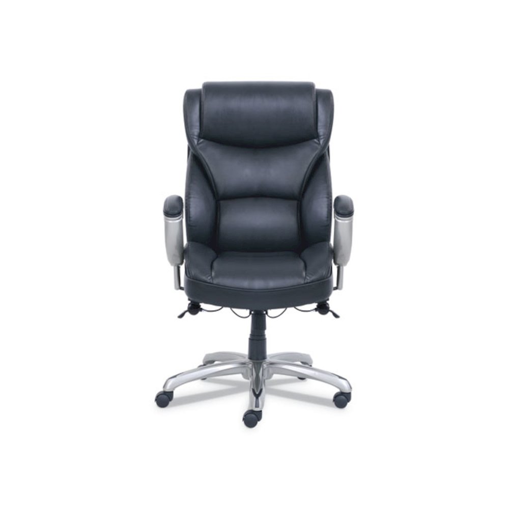 Emerson Big and Tall Task Chair, Supports Up to 400 lb, 19.5" to 22.5" Seat Height, Black Seat/Back, Silver Base. Picture 2