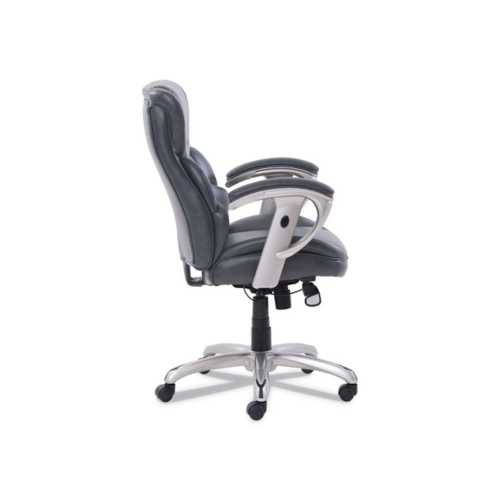 Emerson Task Chair, Supports Up to 300 lb, 18.75" to 21.75" Seat Height, Gray Seat/Back, Silver Base. Picture 3