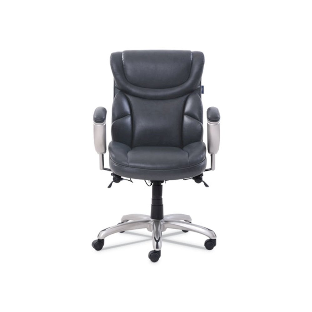 Emerson Task Chair, Supports Up to 300 lb, 18.75" to 21.75" Seat Height, Gray Seat/Back, Silver Base. Picture 2