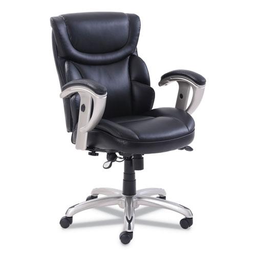 Emerson Task Chair, Supports Up to 300 lb, 18.75" to 21.75" Seat Height, Black Seat/Back, Silver Base. Picture 1