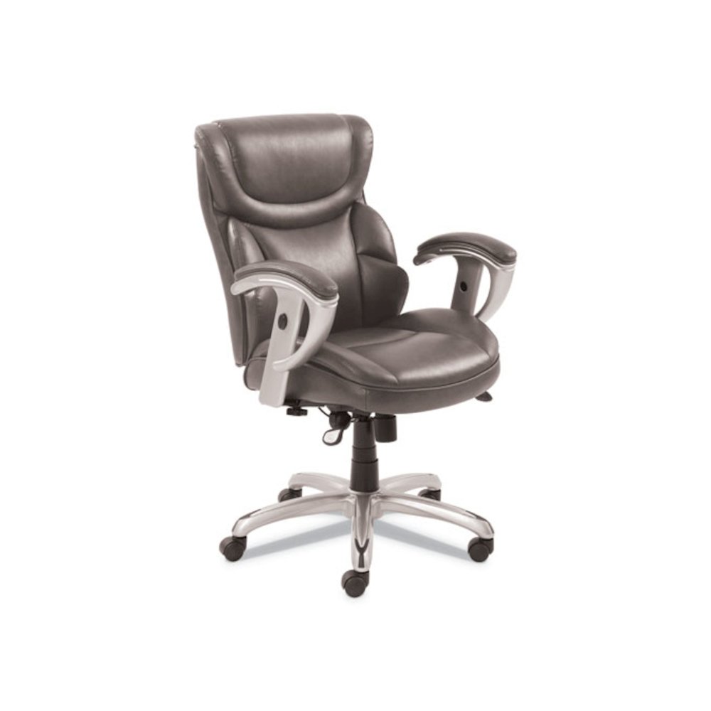 Emerson Task Chair, Supports Up to 300 lb, 18.75" to 21.75" Seat Height, Gray Seat/Back, Silver Base. Picture 1